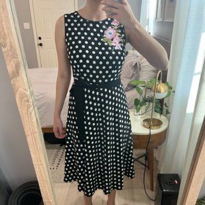 Polka dotted midi dress